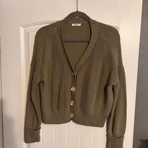 Maurices Khaki Button-Up Women Cardigan